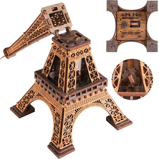 WOODEN.CITY Holzpuzzle Box Eiffelturm – 3D Holzpuzzles für Erwachsene | Escape Room | Cluebox Stil Holztrickbox | 180 Teile | Hergestellt in der EU