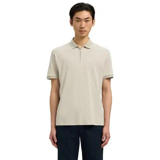 SELECTED HOMME Poloshirt SLMFAVE ZIP SS (1-tlg) aus Baumwollmix grau L (52)