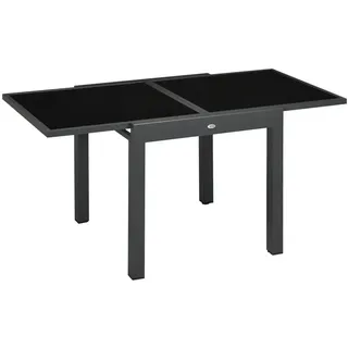 Outsunny Gartentisch 160 x 80 x 75 cm Schwarz
