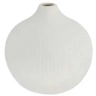 Storefactory - Vase, Blumenvase - Fröbacken - Keramik - geriffelt - Farbe: White - (ØxH) 10 x 10 cm - Größe: small