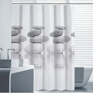 Starsglowing 180x200cm Duschvorhang Duschvorhänge Badewannenvorhang Anti-Schimmel wasserdichter mit 12 Duschvorhangringe für Bad Badezimmer (Stein)