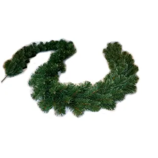 275 cm Weihnachtsgirlande Extra Dicke Tannengirlande Weihnachtsdeko Grüne 320 Tannenzweige - Spitzen - Tannen Girlande als Weihanachtskranz - Weihnachten, weihnachtsdeko aussen, innen, amerikanisch