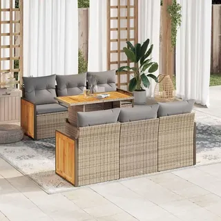 vidaXL Garten-Lounge-Set 7-tlg. beige