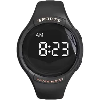 e-vibra Vibrationswecker-Uhr, wiederaufladbare Handgelenks-Uhr für Töpfchentraining mit Pillenerinnerung, Timer und 15 täglichen Alarmen (Schwarz)