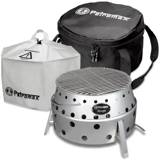 Petromax ATAGO Grill Set, 3-teiliges Set, ATAGO inkl. Transporttasche und Umluftkuppel, Atago 4-in-1 Grill, Ofen, Herd, Feuerschale - zum Outdoor Kochen und Backen