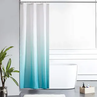 Duschvorhang, Türkis, Textil, 90x180 cm, Badtextilien, Duschvorhänge