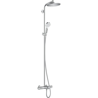 hansgrohe Wannen-Duschsystem Crometta S 240 (Regendusche, Duschset mit 2 Strahlarten, Duschkopf mit Schlauch, Duschstange und Badewannenarmatur) chrom