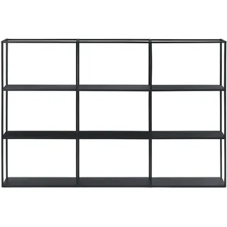 [en.casa] Wandregal Jelsa 160 x 18 x 110 cm Schwarz