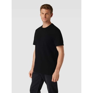 T-Shirt in unifarbenem Design Modell 'MAARKOS', Black, XL
