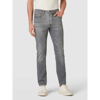 Tapered Fit Jeans im 5-Pocket-Design Modell 'Lyon', Mittelgrau, 34/32