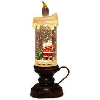 kowaku Weihnachts-Schneekugel-Kerze, Weihnachtsdekoration, Foto-Requisiten, Bezauberndes Geschenk, Schmuck, Wasser, glitzernde Kerzen für Schlafzimmer, Weihnachtsmann