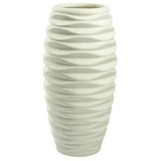 Annimuck Tischvase Vase Rom Rillenmusterung creme hell H30 D15 cm Keramik (1 St)