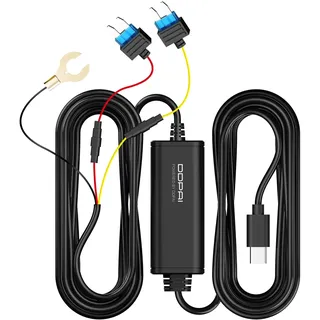 DDPAI Dashcam USB-C Hardwire Kit, 24/7 Parkmodus-Überwachung, 12V/2A zu 5V/3A stabile Spannungsumwandlung, 3m lang, Kompatibel mit Z90 Master Z90 Pro Z60 Pro Z60 Z50 Pro N5 Dual