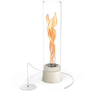 höfats Tischfeuer SPIN air (Packung, rauchfreie Tischfeuerstelle für Indoor und Outdoor), Feuerschale mit Flammenwirbel für Tischdeko, wärmende Feuersäule weiß Ø 12 cm