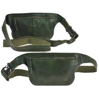 Bear Design Bauchtasche "Elina" Cow Lavato Leder 24x15cm, Hüfttasche, Gürteltasche, für Damen und Herren, grün grün