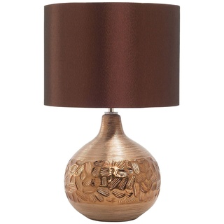 Tischlampe im orientalischen Stil Kunstseide/Metall braun/kupfer Yakima