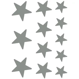 Samunshi® Wandsticker Sterne Set 'gefüllt' runde Ecken 15x20cm mittelgrau