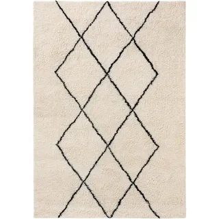 Wollteppich Berber, benuta, rechteckig, Höhe: 31 mm, 100% Wolle, handgetuftet, Berber, Hygge & Cozy, Wohnzimmer weiß 200 cm x 300 cm x 31 mm