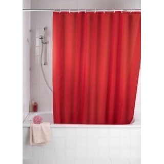 Duschvorhang Uni rot Polyester, 180 x 200 cmrot incl.Ringe Badevorhang Vorhang für Dusche