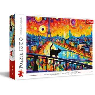 Trefl - Puzzle 1000 Teile, Katze in Paris,Klassische Puzzles