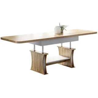 designimpex Couchtisch DA-777 höhenverstellbar ausziehbar 120/200 cm Esstisch Wohnzimmer, Funktionstisch, Wohnzimmertisch, Tisch, Esstisch, Sofatisch, Schublade beige