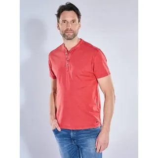 engbers Herren Henley T-Shirt mit Knopfleiste Rot regular uni Knopfleiste - 6XL