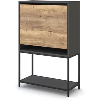 Assmann Sekretär, Anthrazit, Schwarz, Metall, Holz, 80x121.2x36 cm, Arbeitszimmer, Schreibtische, Sekretäre