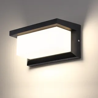 Lightsjoy LED Aussenlampe Wand IP66 18W Wandleuchte Aussen Rechteck Außenleuchte Up and Down Leuchten Aussen Aluminium Ausenbeleutung Hauswand für Außenbreich Outdoor Veranda Garage Neutralweiß