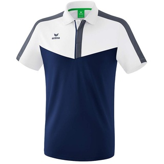 Erima Herren Squad Sport Poloshirt, weiß/New Navy/Slate Grey, XL