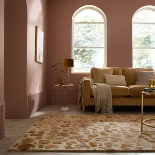 Teppich FLAIR RUGS "LEOPARD PRINT", natürlich, B:160cm H:7mm L:230cm, Oberfläche: 65% Viskose, 35% Wolle. Rückseite: 100% Baumwolle, Teppiche, Teppich