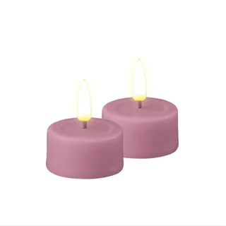 Deluxe Homeart Flammenloses LED-Teelicht-Set für den Innenbereich, mit Real FlameTM-Technologie, batteriebetriebene Kerze (Lavendel)