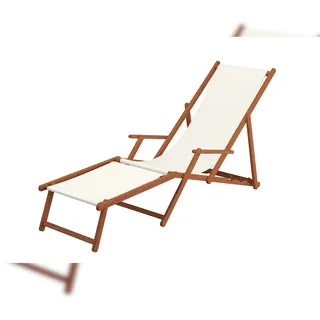 Erst-Holz Sonnenliege weiß Liegestuhl Fußteil Tisch Gartenliege Deckchair Strandstuhl Gartenmöbel 10-303FT