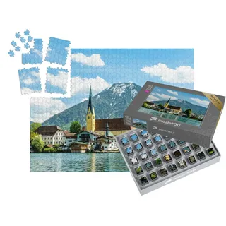 puzzleYOU: SMART Sorted® | Puzzle 1000 Teile leicht gemacht „Tegernsee in Bayern, Deutschland“ – aus der Puzzle-Kollektion Tegernsee, Landschaft