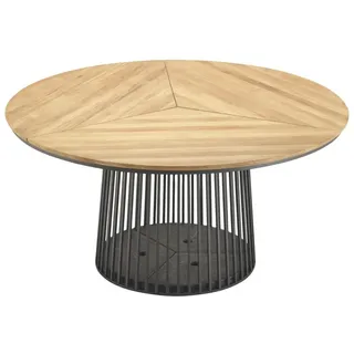 Solpuri Grid Gartentisch Ø 150 x 75 cm Grau/Weiß
