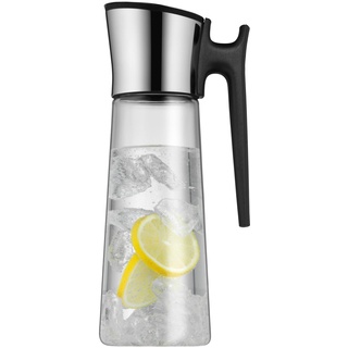 WMF Basic Wasserkaraffe mit Griff 1,5 liter, Glaskaraffe mit Deckel 1,5 l, Silikondeckel, CloseUp-Verschluss