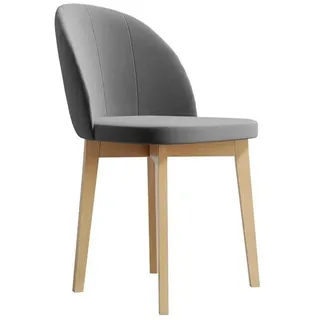 Beautysofa Polsterstuhl Luxor (Holzbeine in Weiß, Schwarz oder Buche,gepolsterte Sitz), Esszimmer Holzstuhl im modernes Design grau