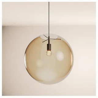 s.luce Pendelleuchte Galerieleuchte Orb Glaskugel 5m Abhängung Schwarz, Amber schwarz Ø 50 cm