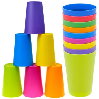 9 Stück Plastikbecher,Bunt Plastikbecher Wiederverwendbare Becher,260ml Plastik Trinkbecher in 9 Farben,Mehrweg Kunststoffbecher Set,Kunststoffbecher Set für Küche,Partys im Freien,Grillabende,Reisen