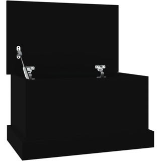 vidaXL Truhe, Aufbewahrungsbox mit Deckel, Auflagenbox Kiste mit Stauraum, Kissenbox Werkzeugkasten Spielzeugtruhe, Schwarz Holzwerkstoff