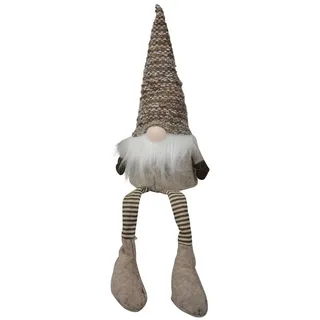 finehomegarden Dekofigur Wichtel Weihnachtswichtel Kantenhocker Stoff H33cm + H51cm braun/grau (1 St), Weihnachtsdeko Herbst Weihnachten 2Größen wählbar braun 51 cm