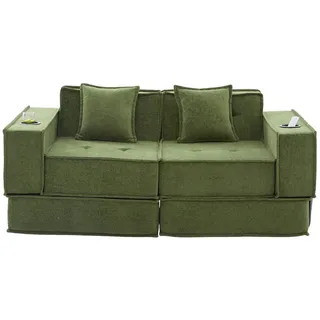 Oxeza Schlafsofa, Grün, Textil, Mode, 2-Sitzer, 162x66x78 cm, Wohnzimmer, Sofas & Couches, Schlafsofas