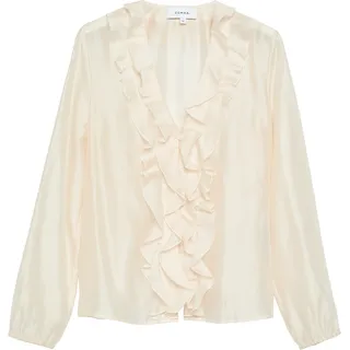 Comma, Bluse Lyocell-Bluse mit Volants beige 40