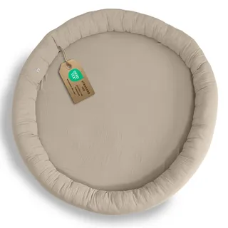 lilimaus Bodenkissen Kinder [Großes Kissen in 12 Farben] - Sitzkissen mit 100% Musselin-Baumwollbezug - hautfreundlich, atmungsaktiv und waschbar - Spielmatte Baby