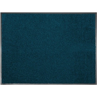 Fußmatte CLEAN, Primaflor-Ideen in Textil, rechteckig, Höhe: 8,5 mm, Schmutzfangmatte, große Farbauswahl, waschbar blau 90 cm x 150 cm x 8,5 mm