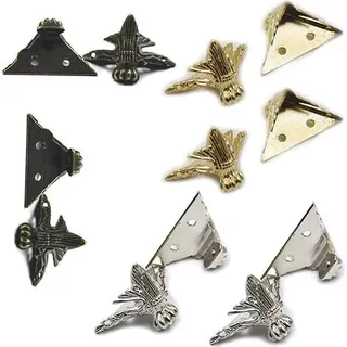 12 Dekorative Eckfüße Für Schmuckkästchen (4 Gold, 4 Silber, 4 Bronze), Mit Schrauben, Geeignet Für Antike Messing-schmuckkästchen, Ornamentkästchen Und Eckfüße Für Schachteln.