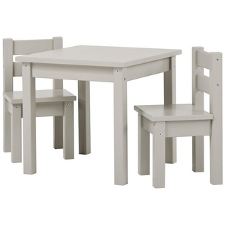 Hoppekids Kindersitzgruppe Mads Tisch mit 2 Stühlen Kiefer massiv & MDF grau