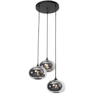 QAZQA Busa 3-flg. E27 40 cm rund schwarz