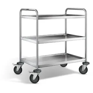 Blanco Servierwagen aus rostfreiem Edelstahl mit stahlverzinkten Rollen SW 8 X 5-3