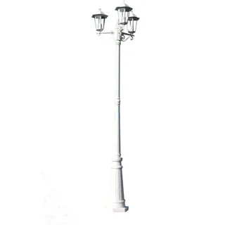 vidaXL Gartenlaterne 3-flammig Aluminium 215 cm inkl. E27 weiß