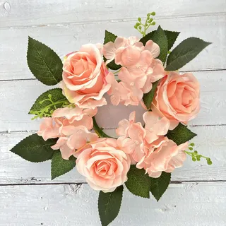 Künstliche Leuchtergirlande Kranz Party Dekorativ, Blumenkerzenringe Kerzenringe Stumpenkerzenring, Mini Faux Home Feiertage Tisch Tee Kleine Rose Blumen Für Stabkerzen (Rosa,2 Stück)